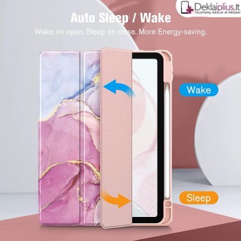 Marmuro rašto atverčiamas dėklas su laikikliu pieštukui - rausvas (Samsung Tab S9 (SM-X710-SM-X716/Tab S9 Fe (X510-X516B/Tab S10 Fe/Tab S10 Lite) Marmuro rašto atverčiamas dėklas su laikikliu pieštukui - rausvas (Samsung Tab S9 (SM-X710-SM-X716/Tab S9 Fe (X510-X516B/Tab S10 Fe/Tab S10 Lite)
